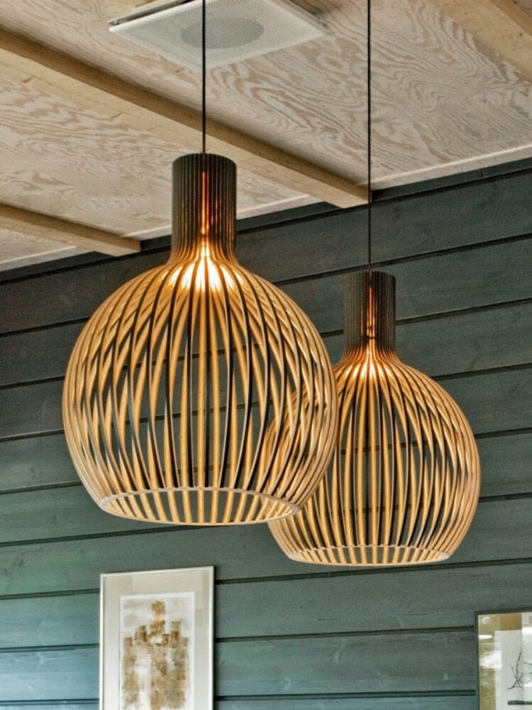 Nordic houten kooi hanglamp kroonluchter