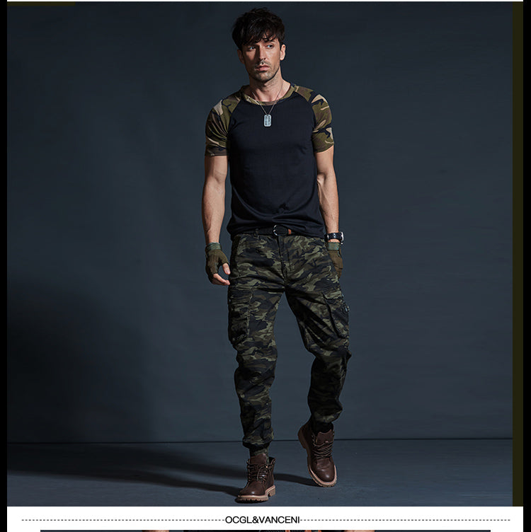 Pantaloni Cargo Tactical in Camouflage da Uomo