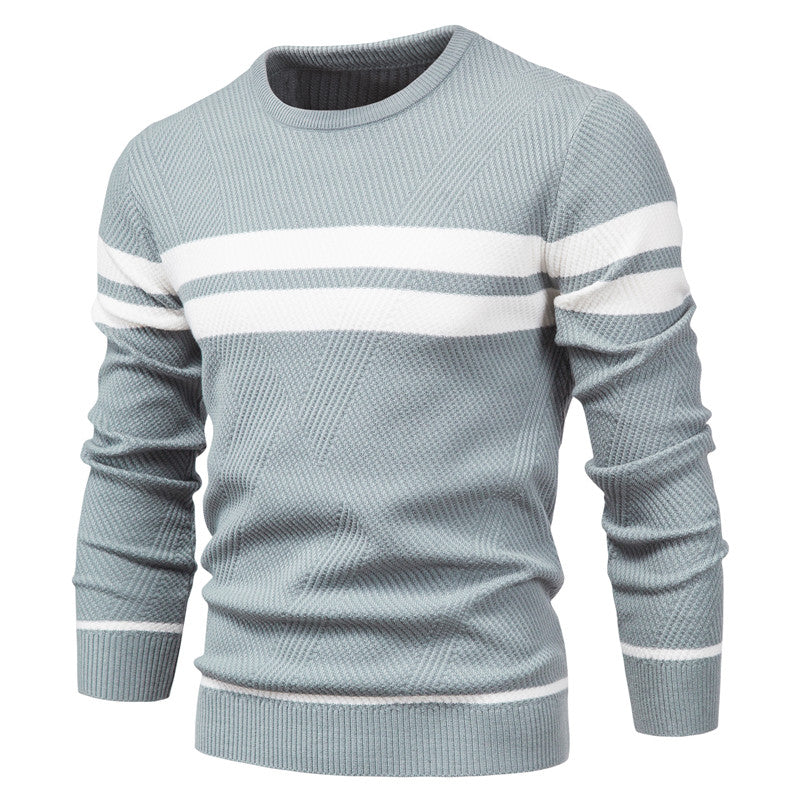 Pull à col rond pour hommes, manches longues, coupe cintrée, nouvelle collection automne