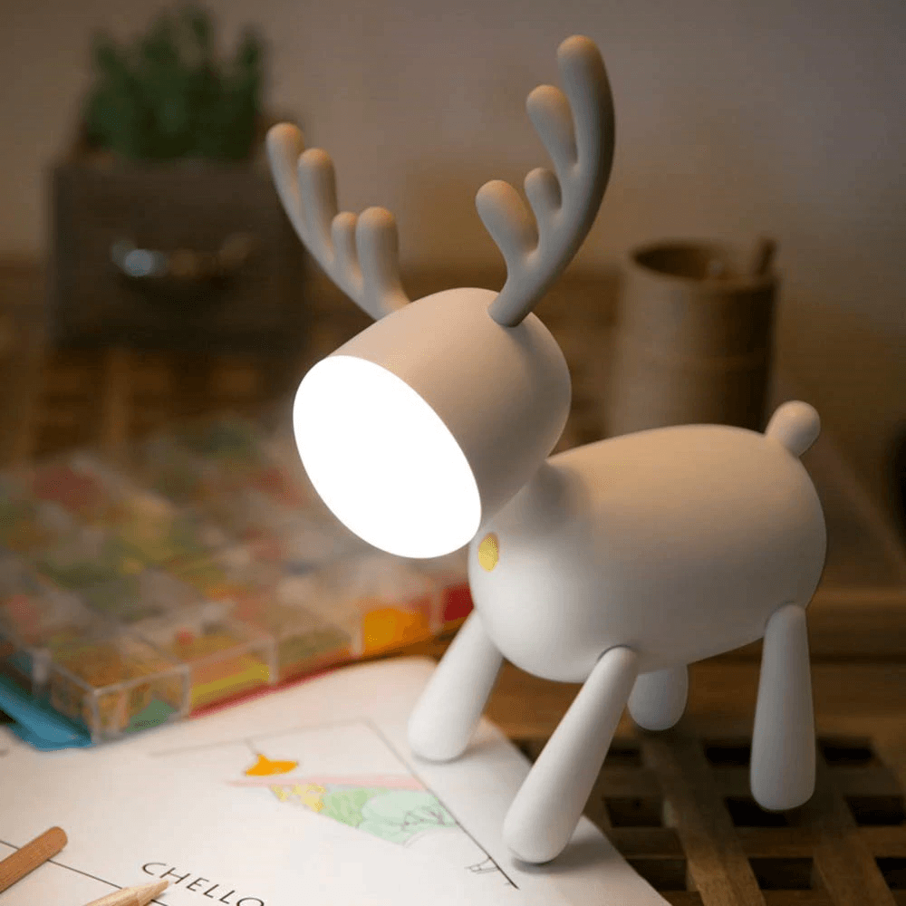 Lampe de nuit LED en forme de cerf mignon rechargeable par USB