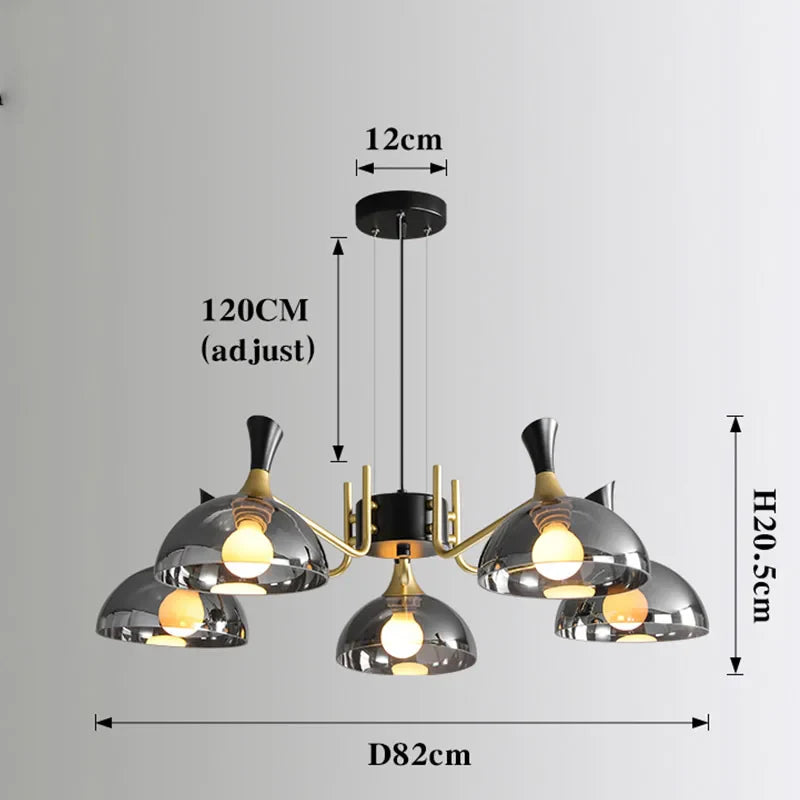 נברשת LED זכוכית שחורה גרובנור