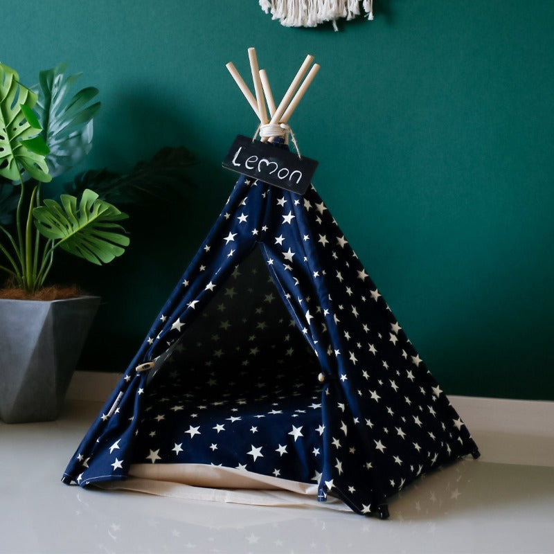 Teepee moderno bohemio para perros con cojín de cama suave