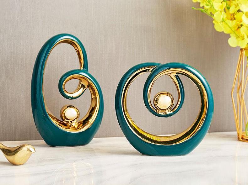 Ceramic Abstract Spiral Decor