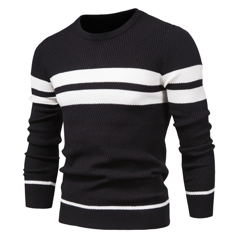 Pull à col rond pour hommes, manches longues, coupe cintrée, nouvelle collection automne