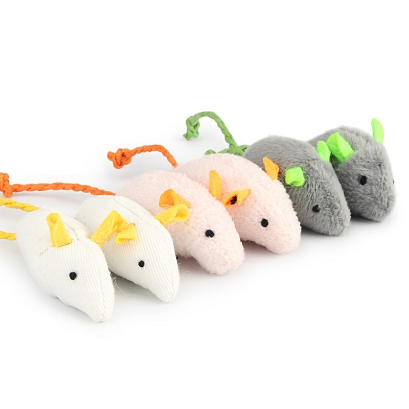 Lot de 6 souris en peluche avec herbe à chat