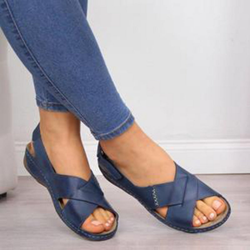 Mia - Marineblå Elegant Comfort Sandal