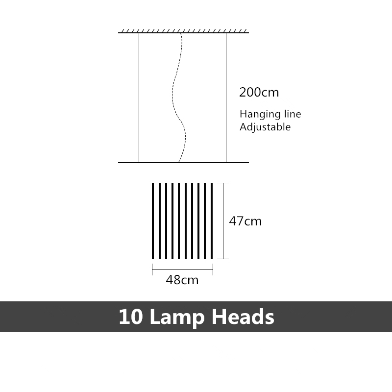 Lámpara de araña LED nórdica moderna con forma de espina de pescado