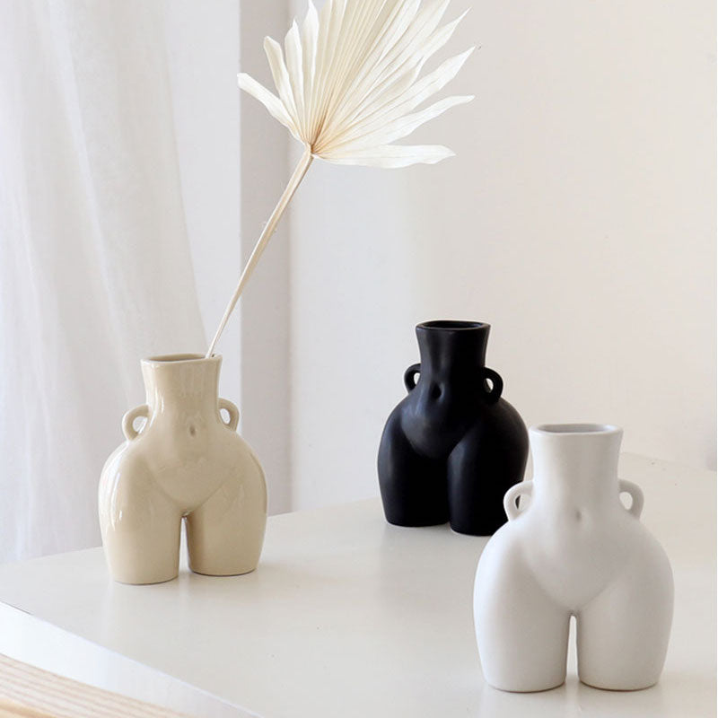 Ceramic Body Sculpture Flower Vase