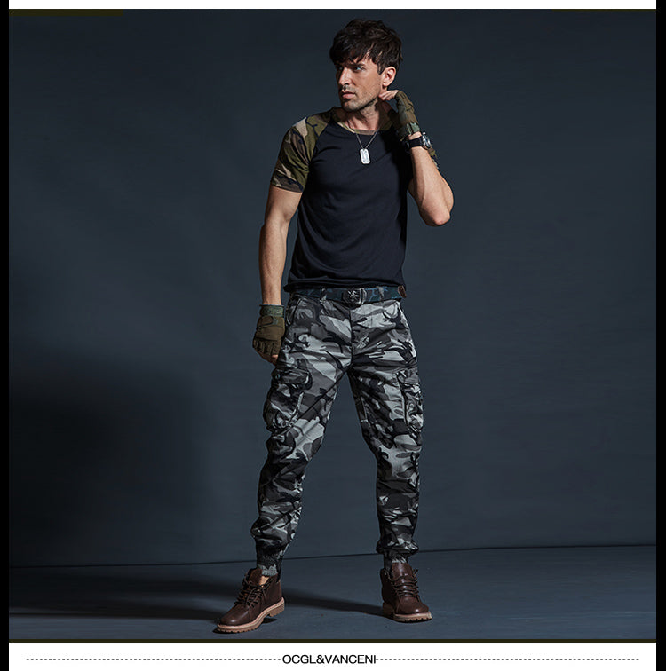 Pantaloni Cargo Tactical in Camouflage da Uomo