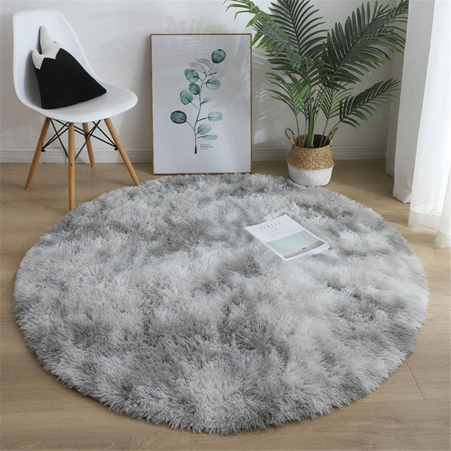 Tapis rond doux et moelleux