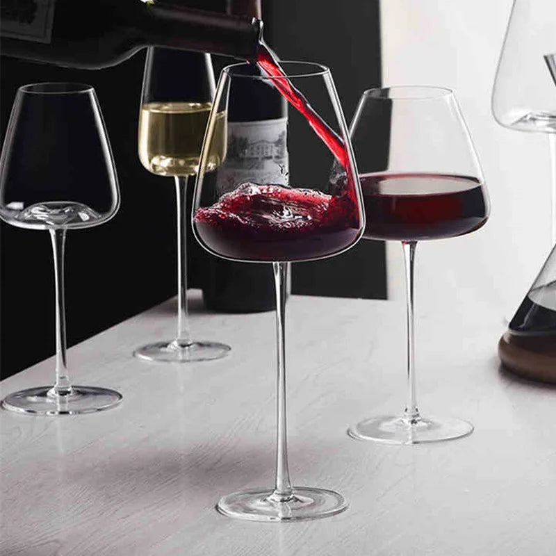 Sets mit 2, 4 und 6 handgefertigten Wein- und Champagnergläsern aus Kristallglas – 4 Größen