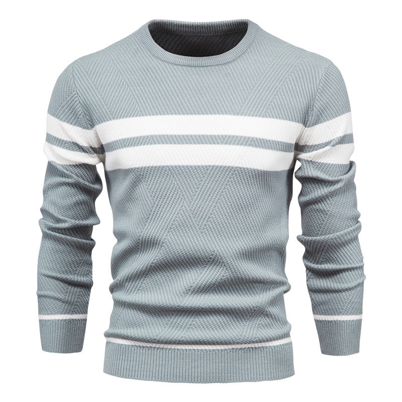 Pull à col rond pour hommes, manches longues, coupe cintrée, nouvelle collection automne