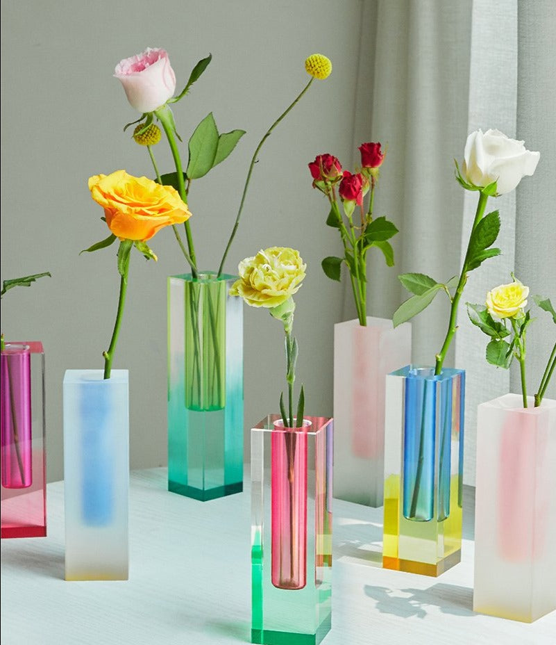  vase אקרילי מודרני פריזמה & מארגן שולחן