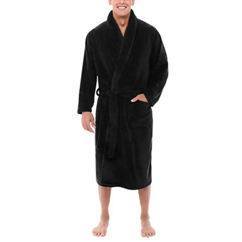 CozyRobe – Fleece-Bademantel mit Schalkragen und Taschen