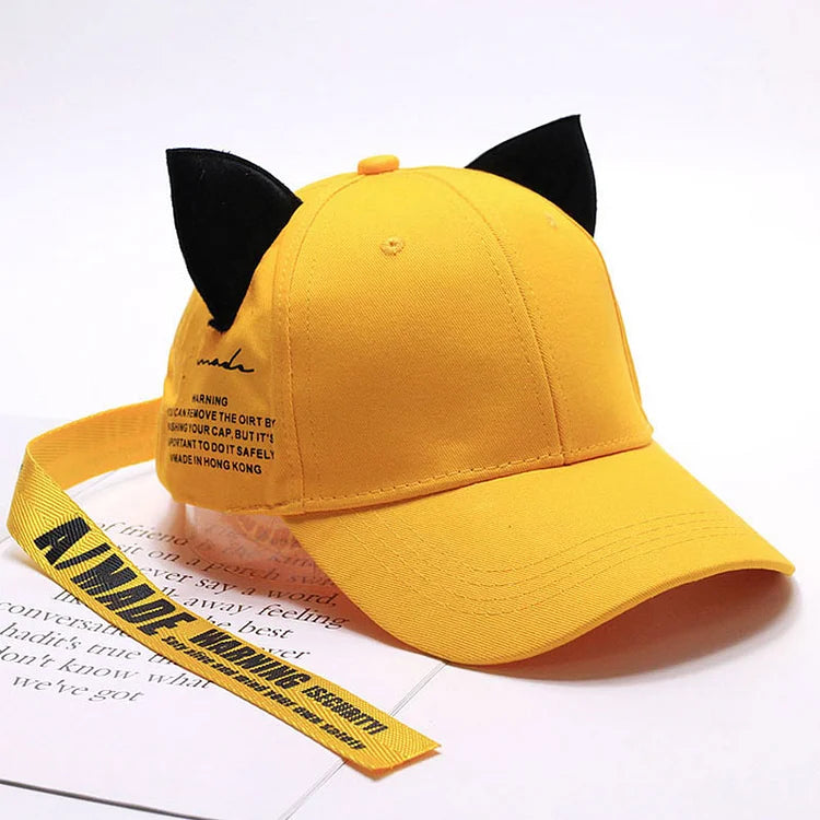 Søt Cat Ears Ribbon Baseball Cap