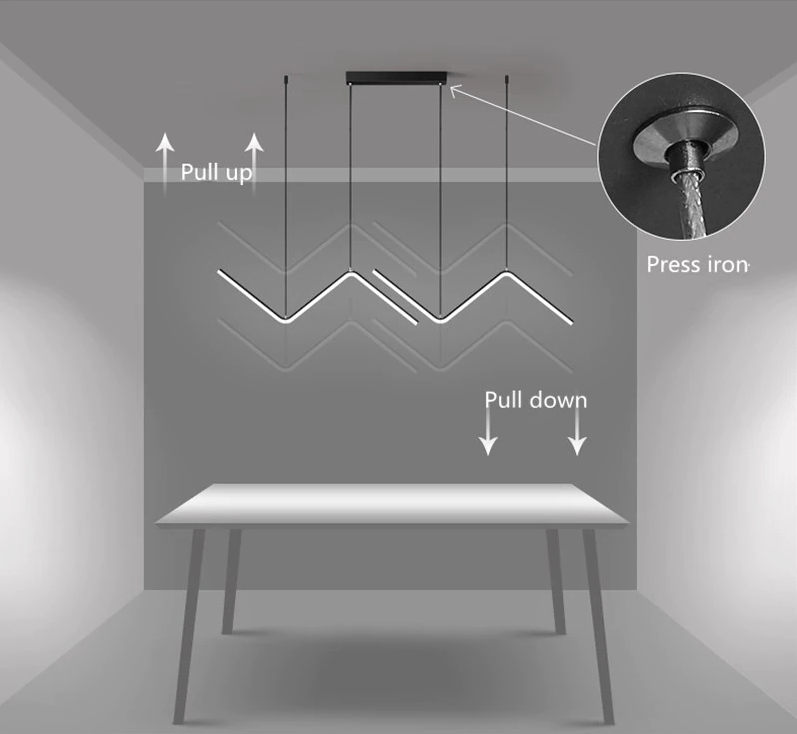 Lampada a sospensione a forma di onda