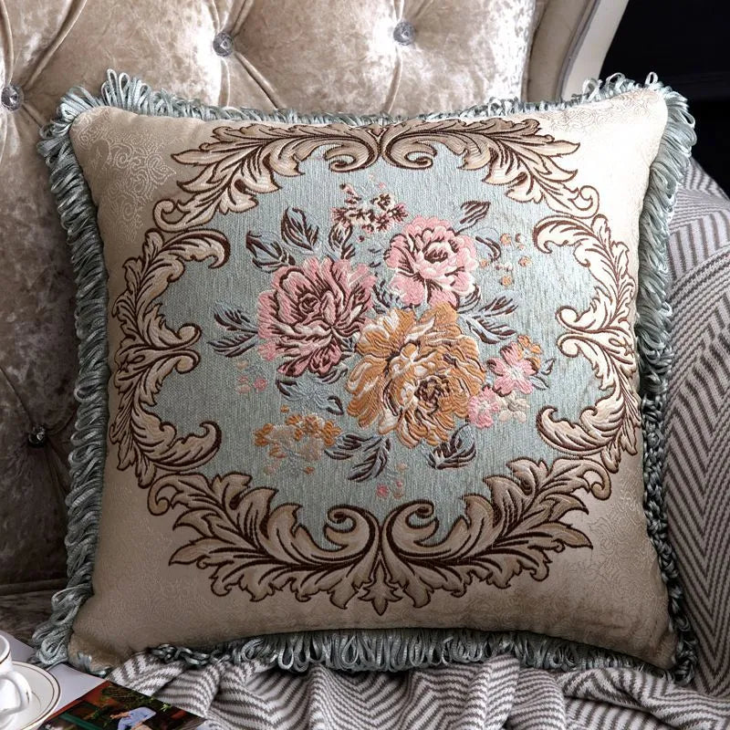 Cuscini decorativi di lusso Decorazioni per la casa vintage Fodera per cuscino con ricamo floreale