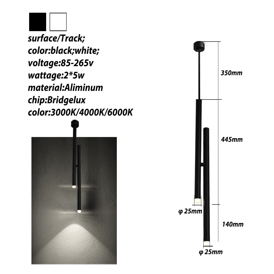 Hängende Röhrenlampe