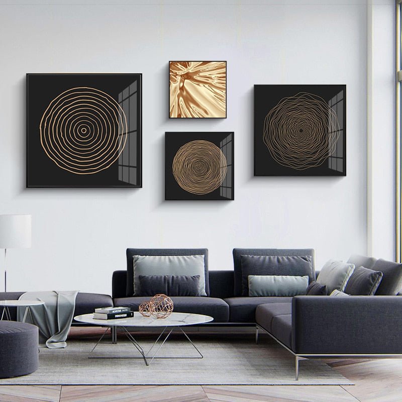 Abstract Noords Gouden Canvas