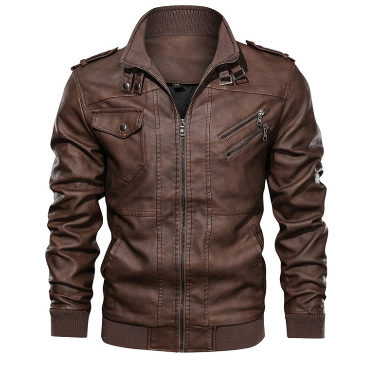 Chaqueta de cuero PU para hombre: perfecta para otoño, estilo casual y motero: capucha desmontable