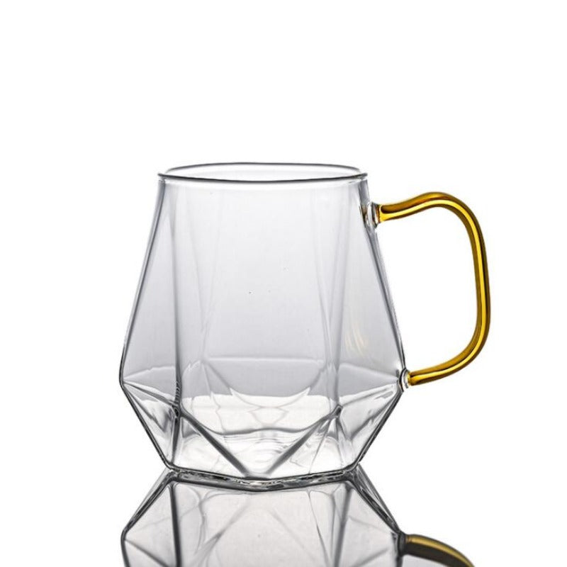 Ensemble de théière en verre borosilicaté texturé à diamants