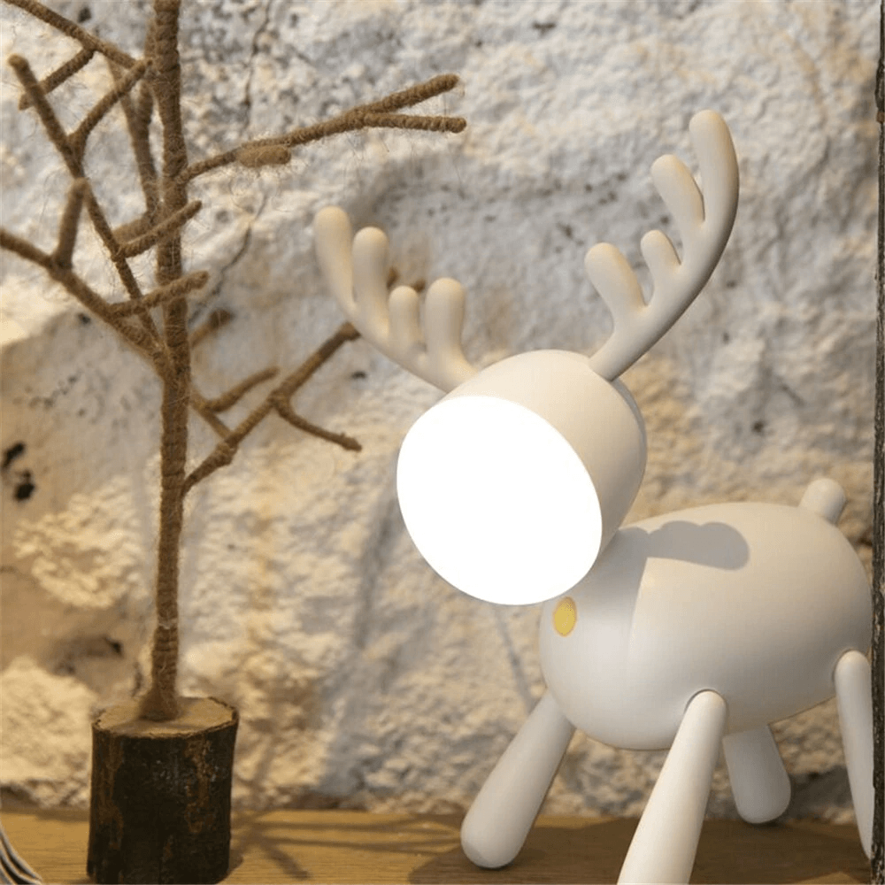 USB Genopladelig Cute Deer LED Natlampe