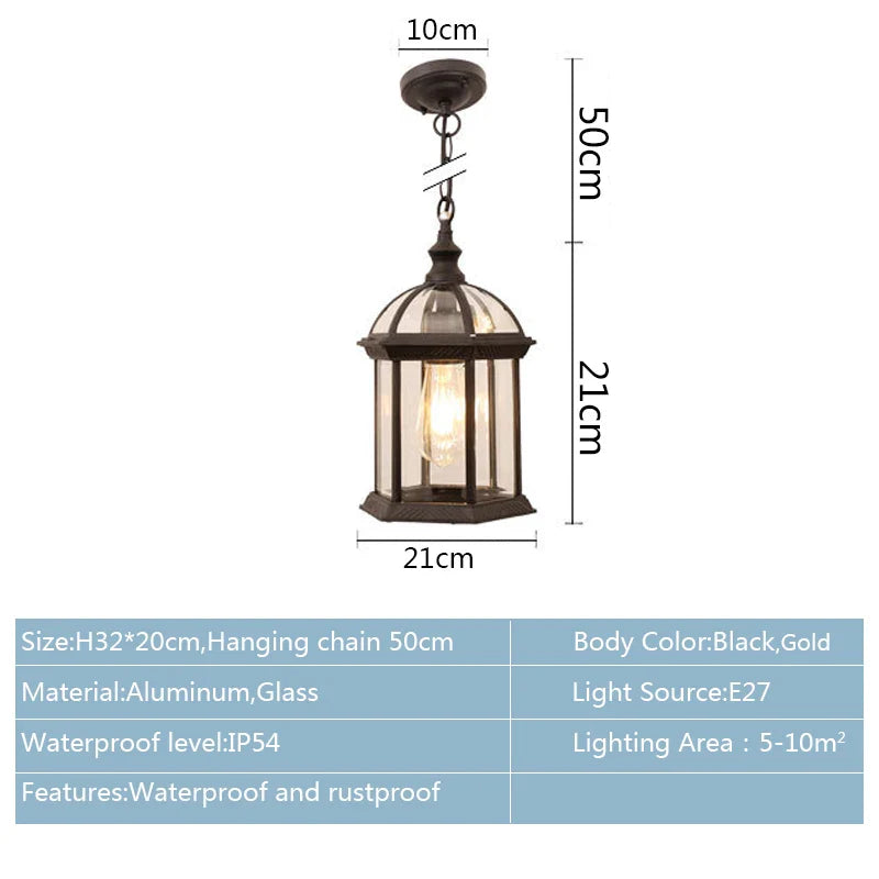 Waterproof Garden Pendant Light