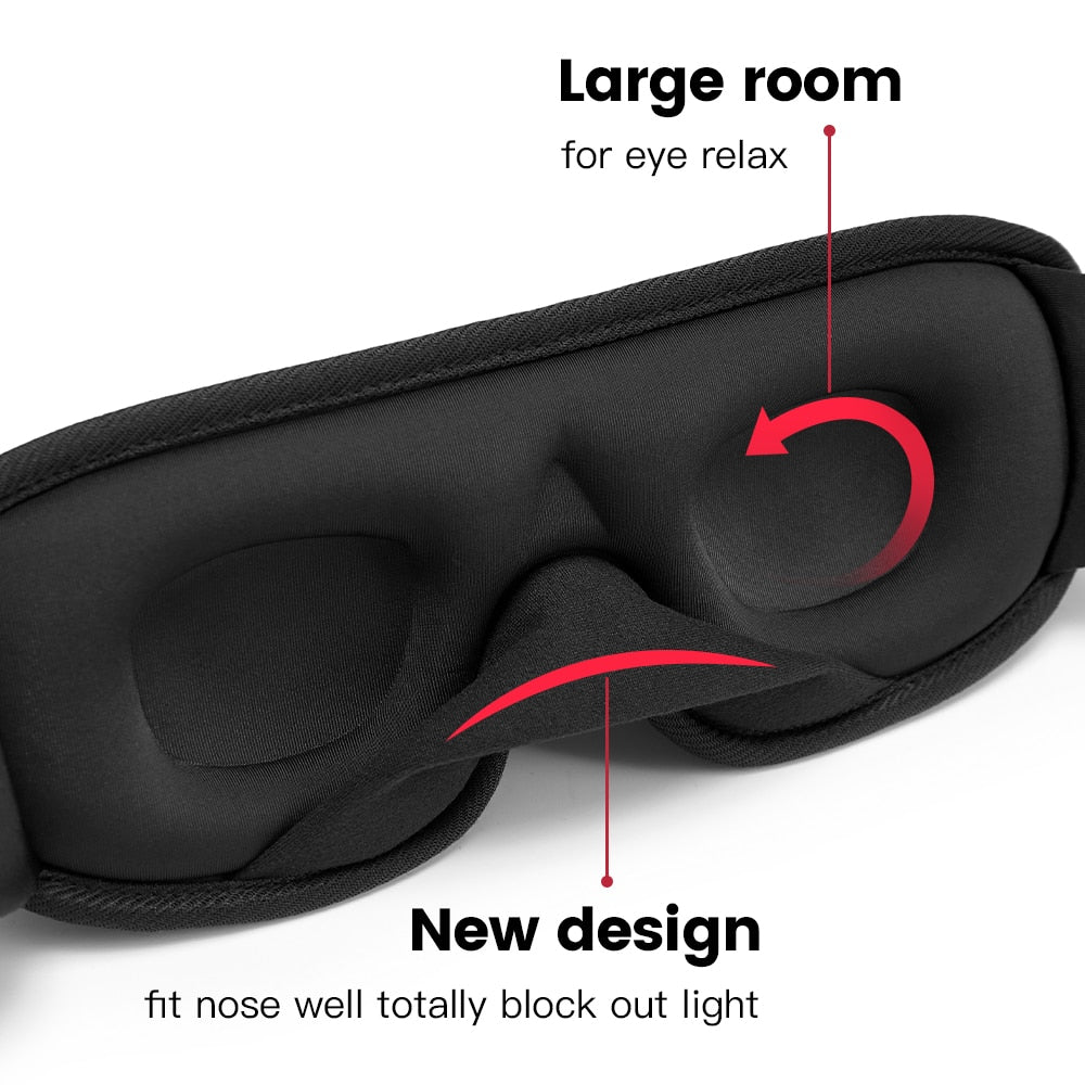 3D Sleep Mask | Valoa estävä ja pehmeä pehmustettu