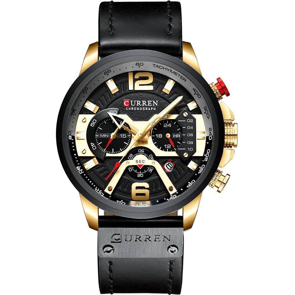 Axel ChronoSport by CURREN – Luxury Military Leather Watch for Men