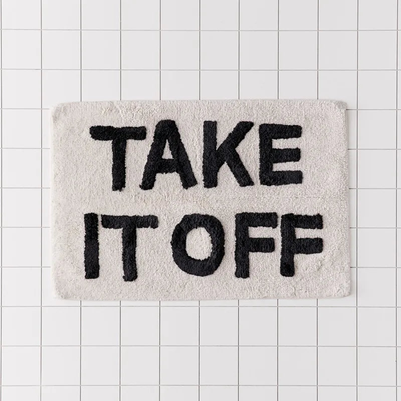 "Take It Off" handgefertigte Badezimmermatte