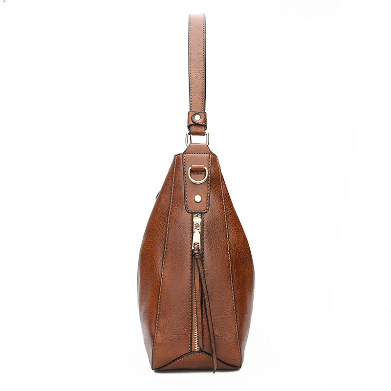 The Belgravia Faux Leather Vintage Shoulder Bag & Pouch