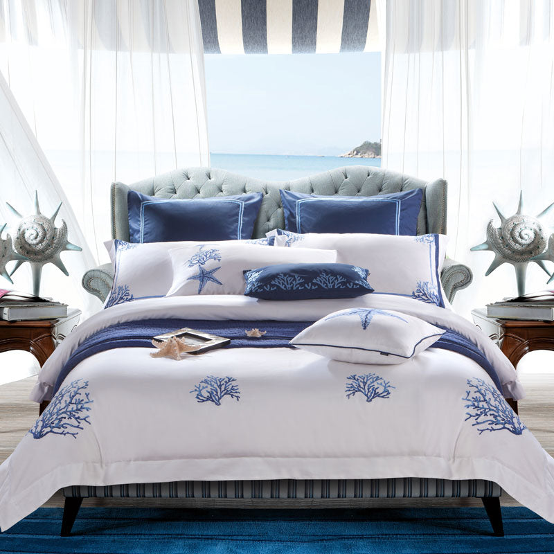 Amellora Egyptian Cotton Embroidered Tribute Silk Bedding Set