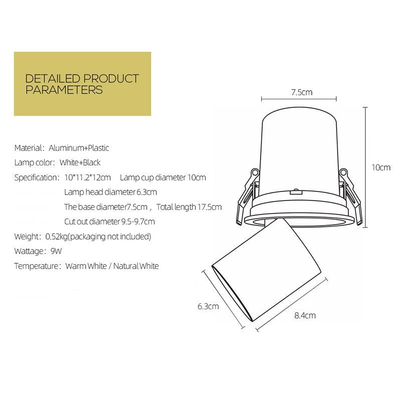 Retractable LED Modern Spotlights