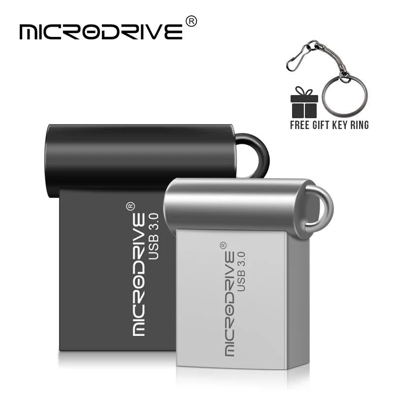 MicroDrive Super Mini USB 3.0 Pen Drive | Metallo 16 GB, 32 GB, 64 GB, 128 GB | Pen Drive ad Alta Velocità per PC e Mac