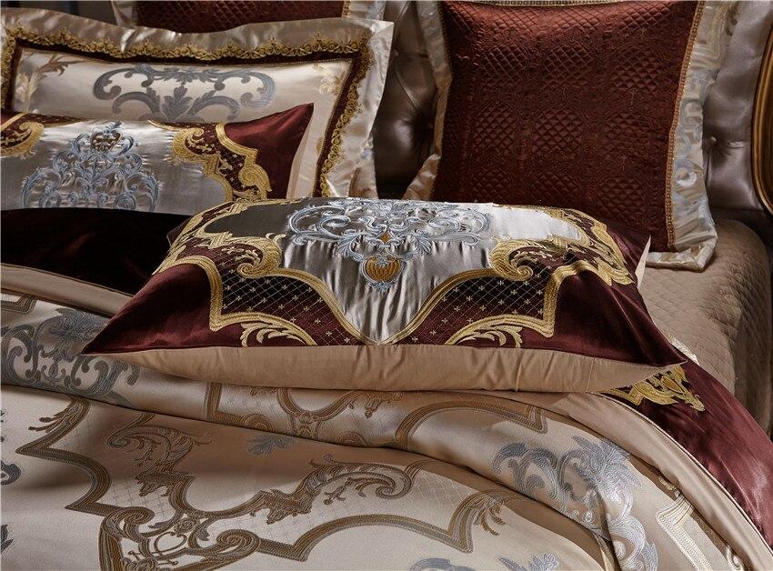 Esmoidis Luxus-Jacquard-Bettbezug-Set aus goldener Seide und Baumwolle