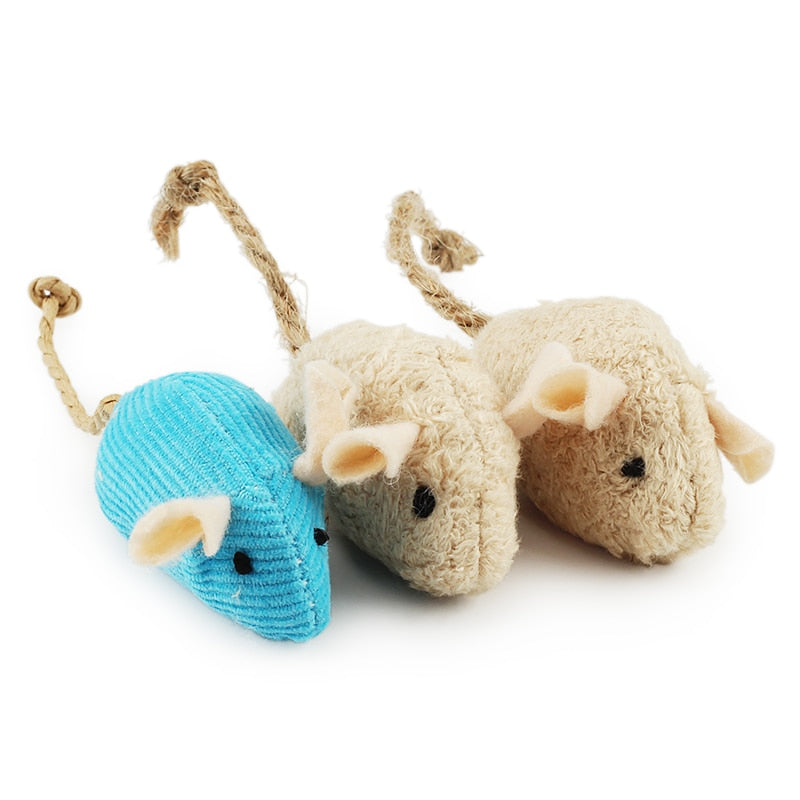 Lot de 6 souris en peluche avec herbe à chat