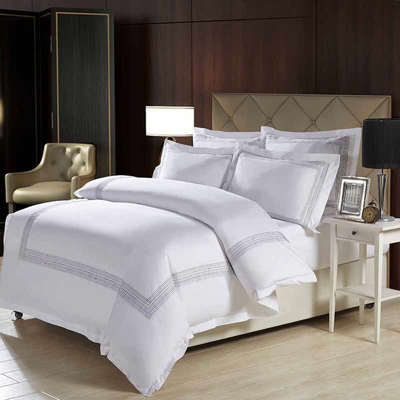 Set biancheria da letto in cotone egiziano Abyad Hotel Rainbow Stitch