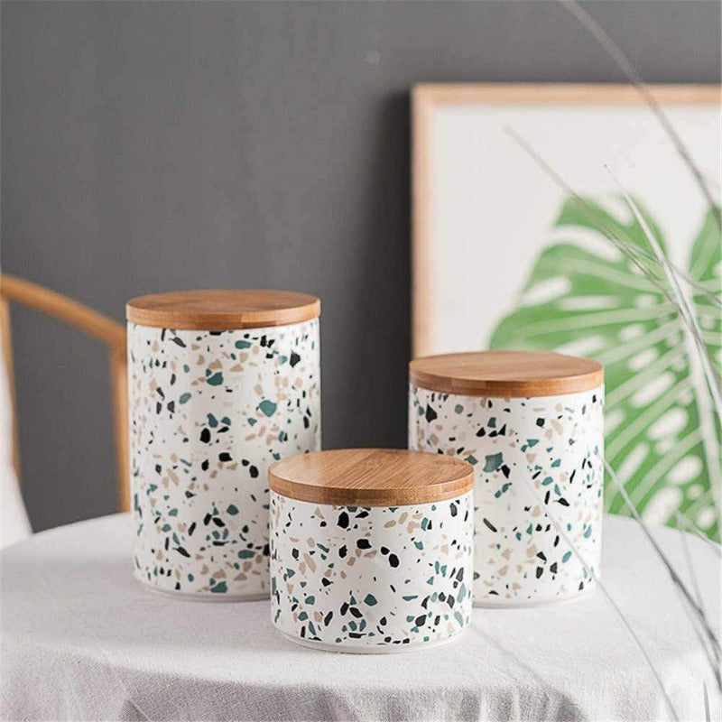 Terrazzo Säilytyspurkit kannella Kokoelma