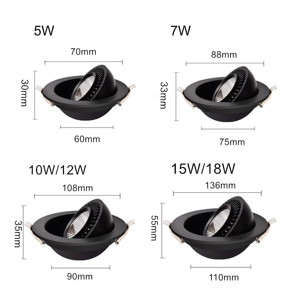 Spots encastrables ronds réglables
