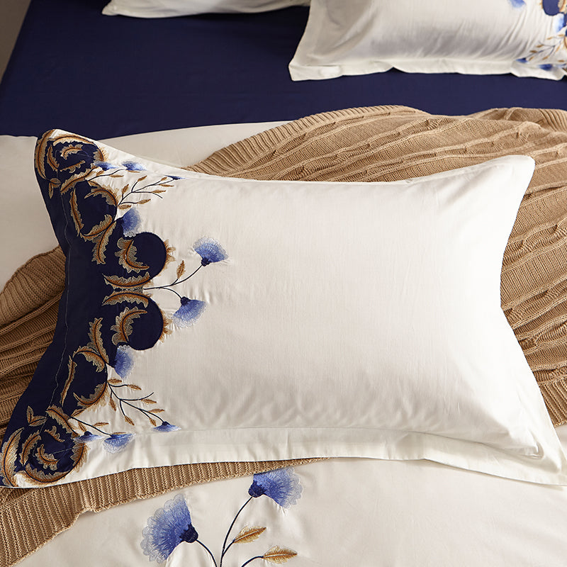 Zaydena Luxury Embroidered Egyptian Cotton Bedding Set