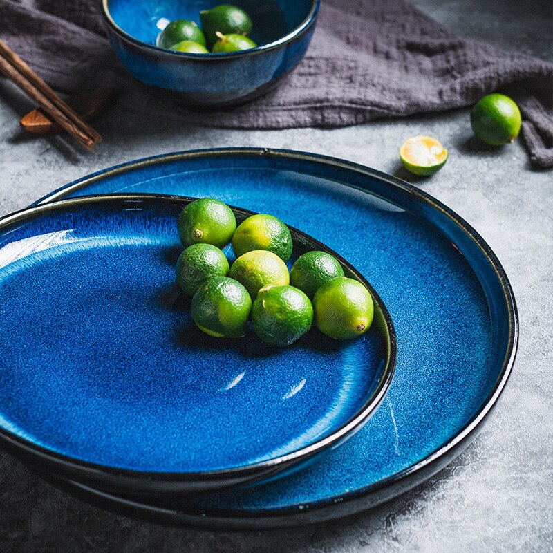 Platos para la cena en azul profundo "Oceano"