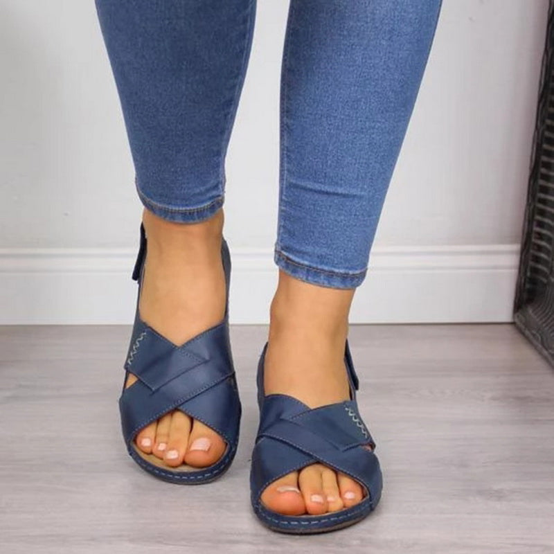 Mia - Navy Blue Elegant Comfort Sandal