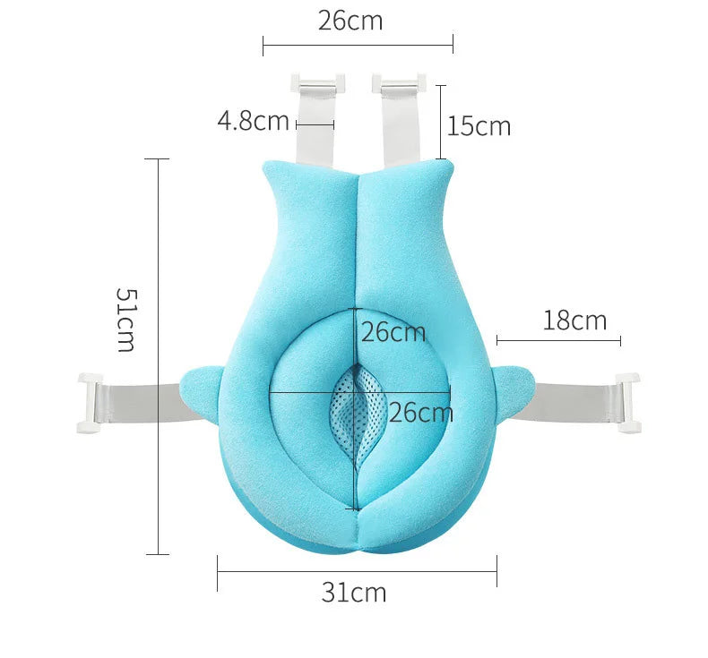 Cojín plegable para bañera para recién nacidos en forma de tiburón