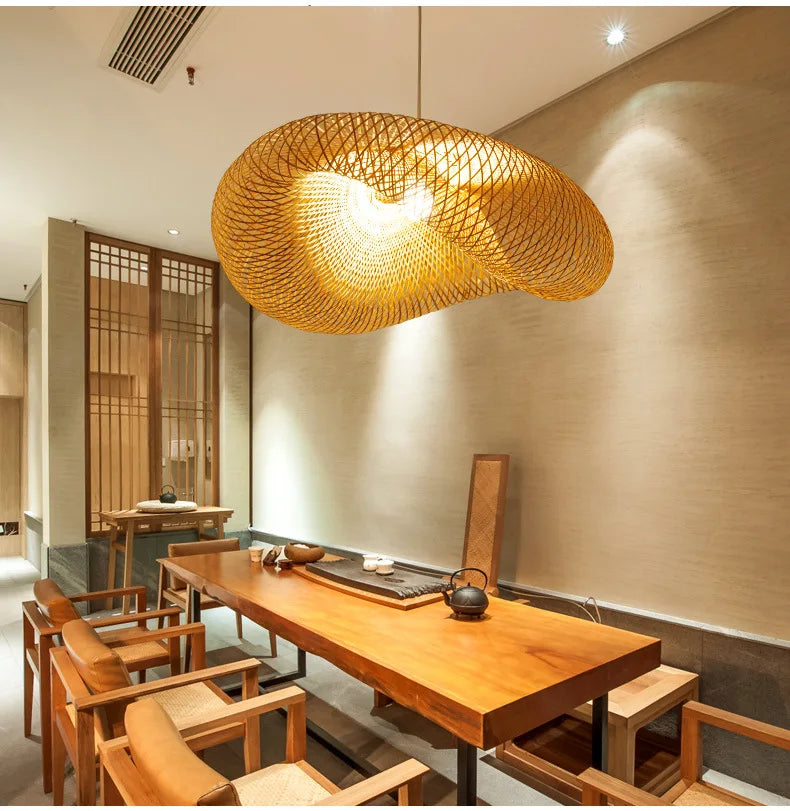 EcoLantern - Vintage Bamboo LED pendant light