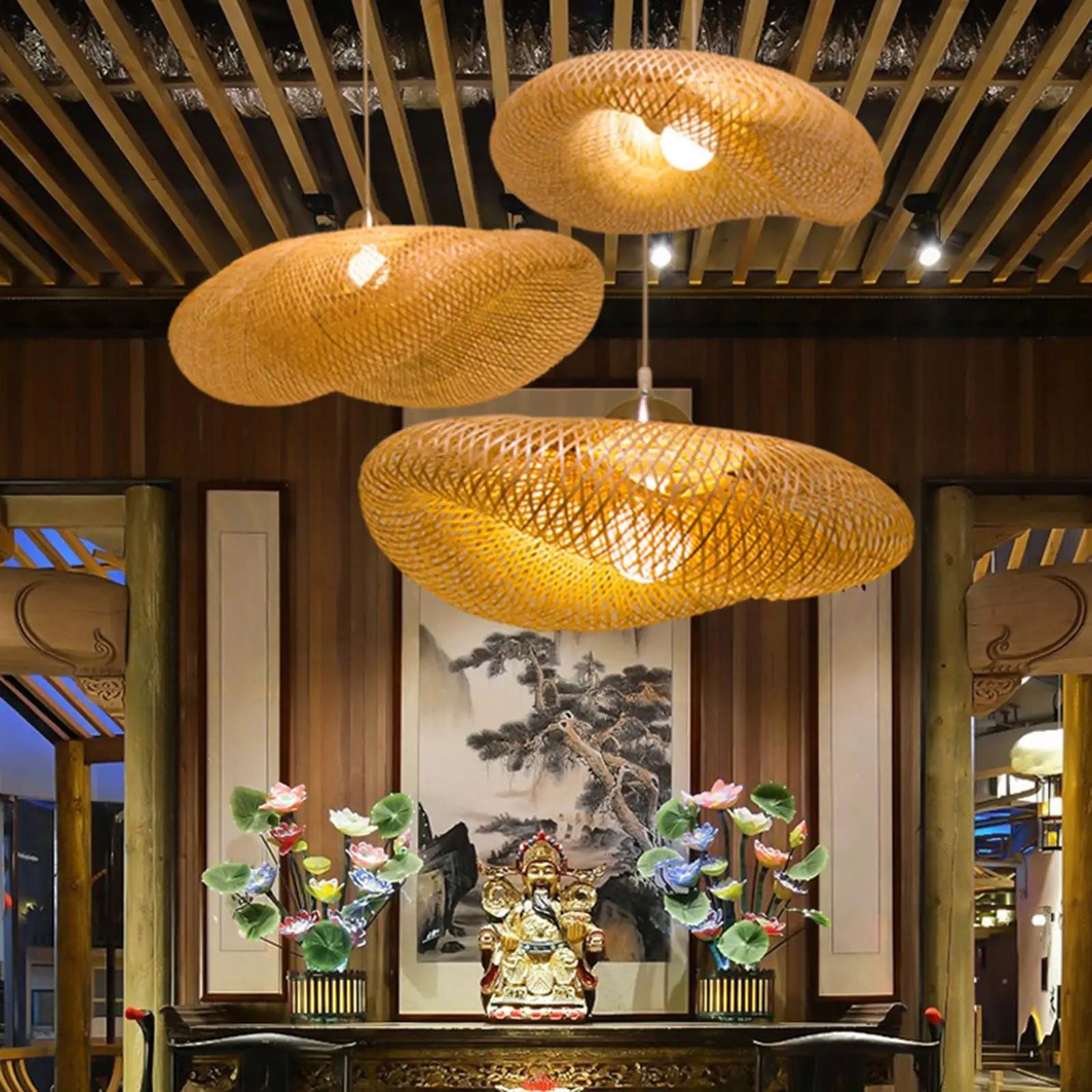 EcoLantern - Vintage Bamboo LED pendant light