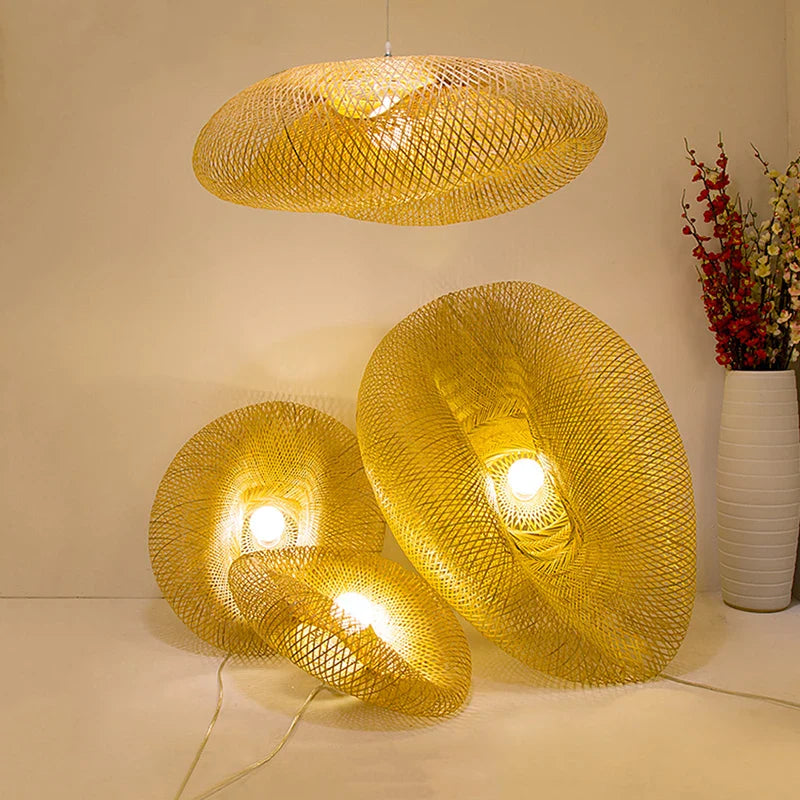 EcoLantern - Vintage Bamboo LED pendant light
