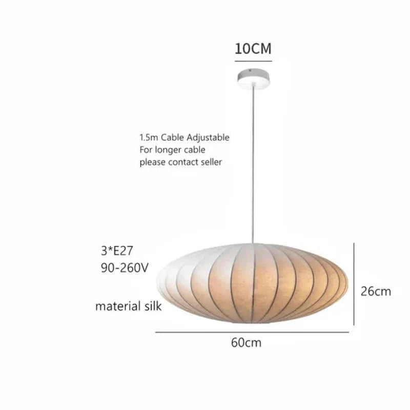 LumiSier - Lampada a sospensione in seta con corona