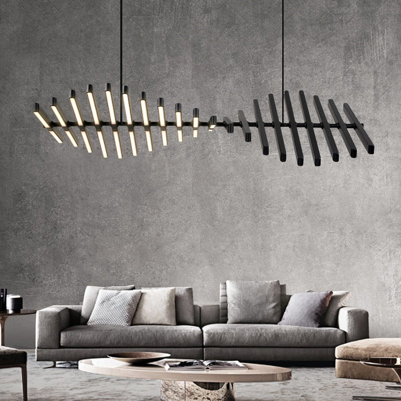 Moderne Nordic Fishbone LED-lysekrone