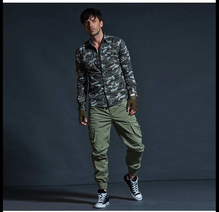 Pantaloni Cargo Tactical in Camouflage da Uomo