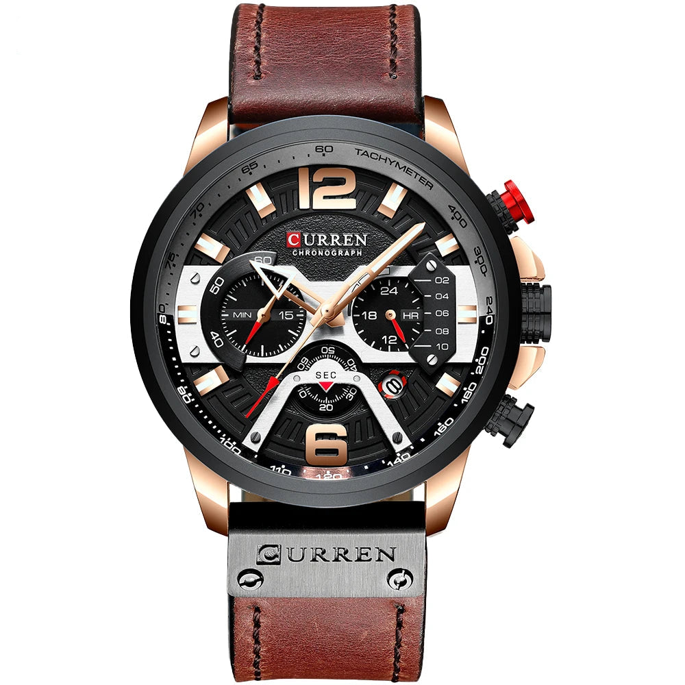 Axel ChronoSport by CURREN – Luxury Military Leather Watch for Men